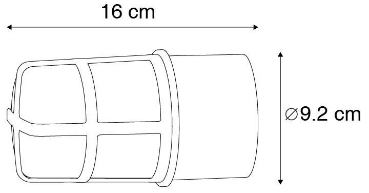 Candeeiro de teto e parede preto com cúpula transparente IP54 - Kiki