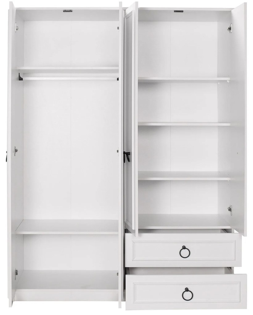 Roupeiro "Victoria Plus" – Branco – 140 x 185 x 52 cm – Design Moderno