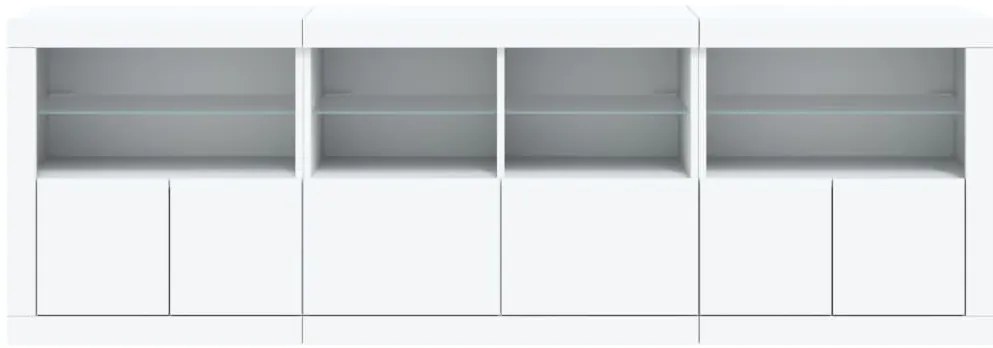 Aparador com luzes LED 202x37x67 cm branco