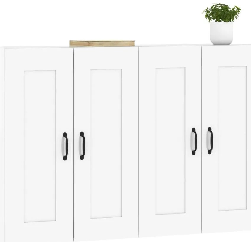 Móveis de parede 2 pcs derivados de madeira branco brilhante