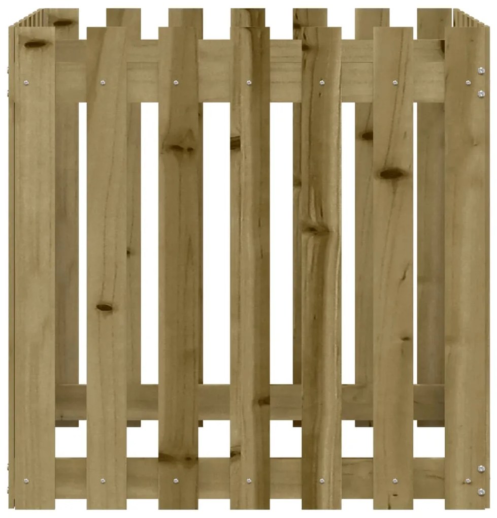Vaso de jardim c/ design de cerca 70x70x70 cm pinho impregnado
