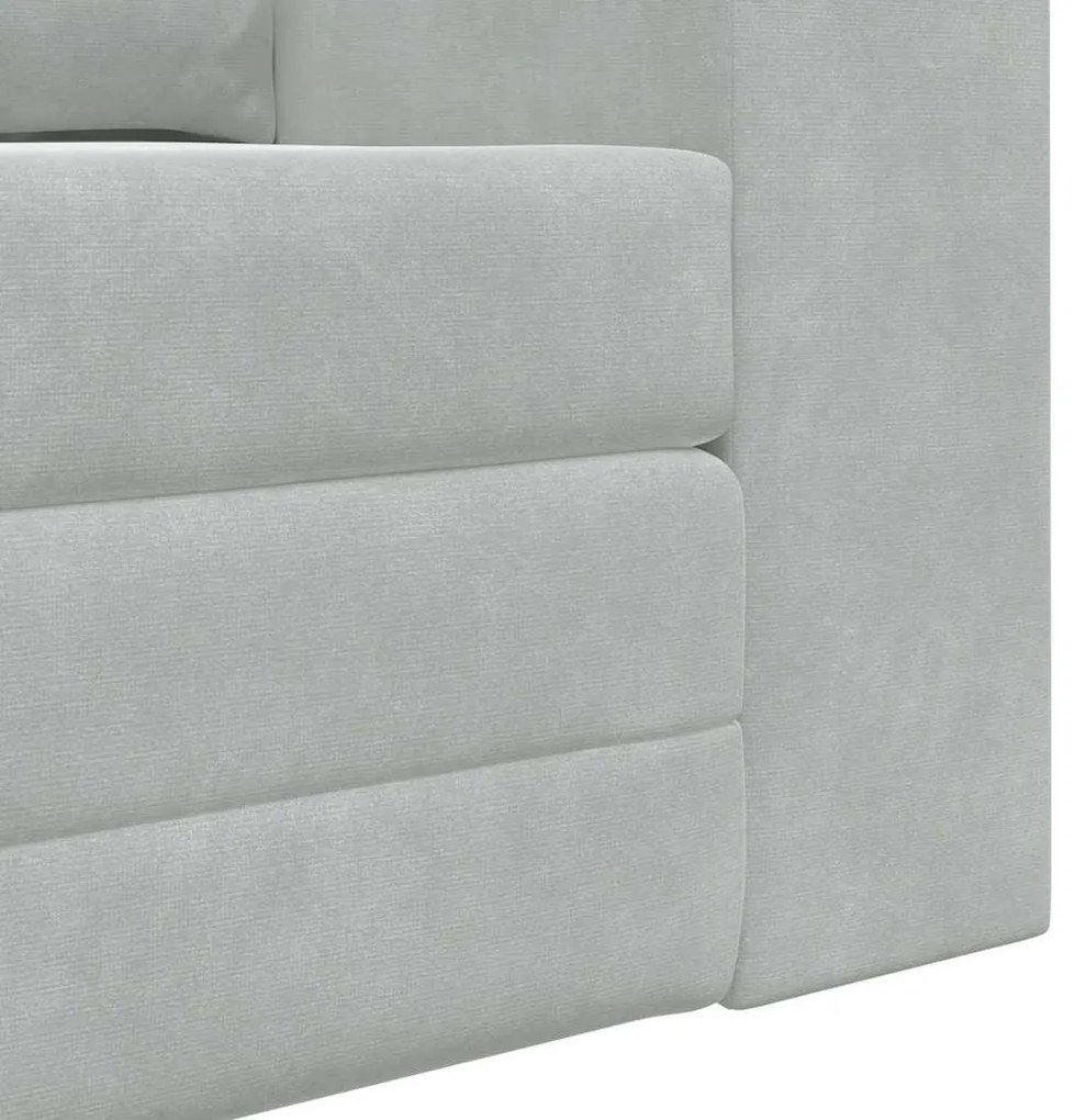 Sofá Cama de Piso 2-em-1 Cinza Claro 148x71x83 cm Veludo