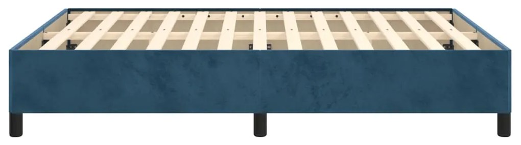 Estrutura de cama 140x190 cm veludo azul-escuro