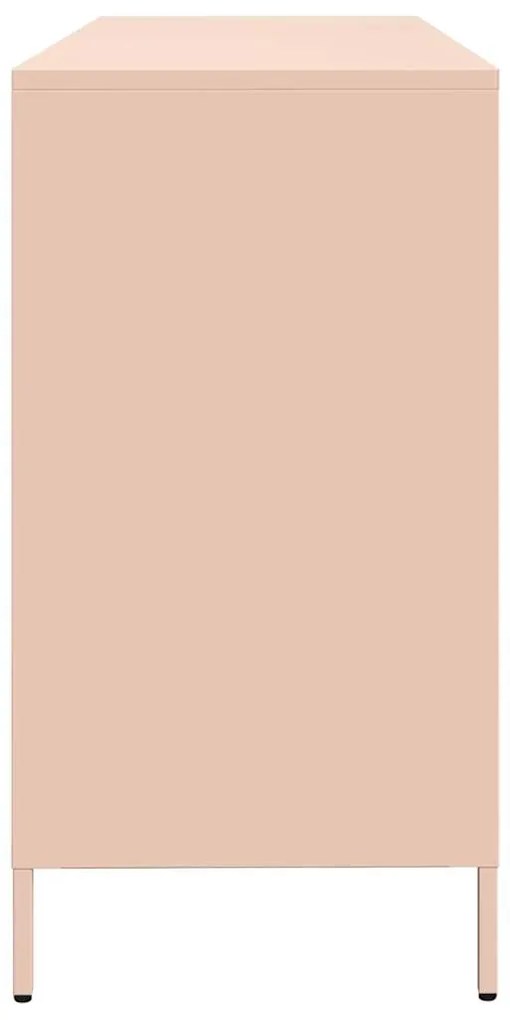 Aparador 135x39x73,5 cm aço laminado a frio rosa