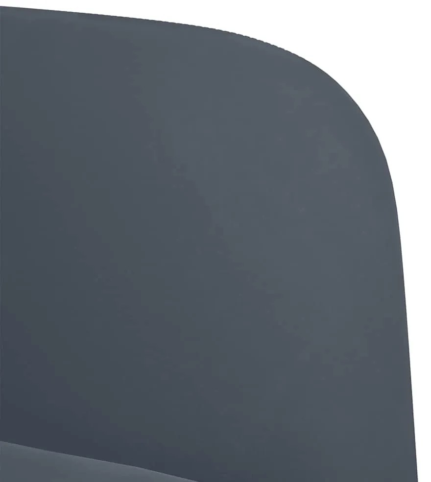 Poltrona com apoio de braços 54 cm veludo cinzento-escuro