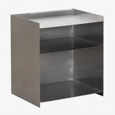 Pack De 2 Mesas De Cabeceira Retangulares 45x35 Cm Em Aço Inoxidável Nolvia Aço - Sklum