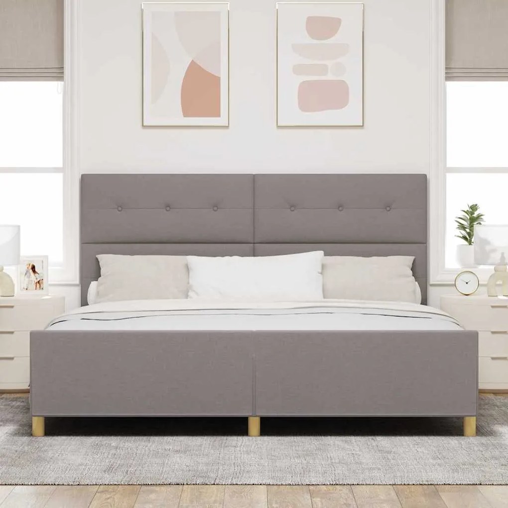 Cama Taupe vidaXL 200x200 cm em Tecido