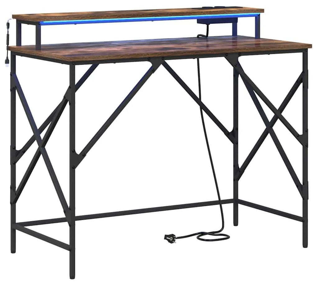 Mesa Carvalho fumado 100 x 50 x 86.5 cm Madeira processada