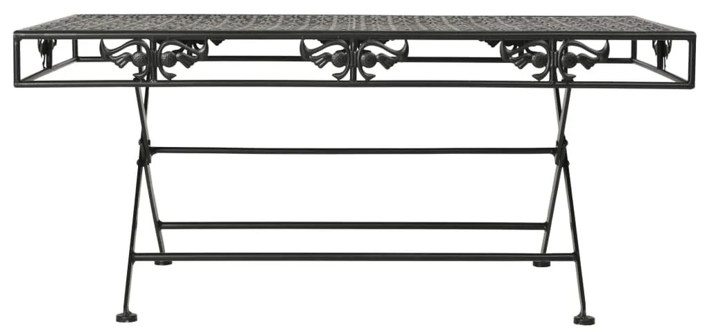 Mesa de centro dobrável estilo vintage metal 100x50x45 cm preto