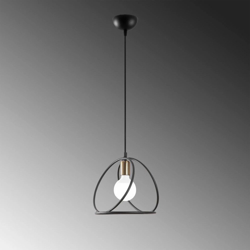 Candeeiro de Teto Circle – Preto – 26 x 26 cm