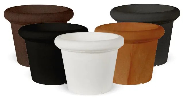 Vaso de flores colorido redondo Polietileno CASA, JARDIM, RESTAURANTE, BAR RUSTIC PINK 55 (ø55 x 43cm) - Branco