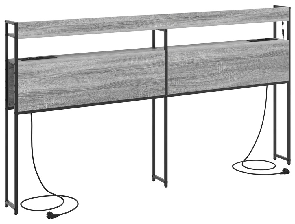 Cabeceira de armazenamento Sonoma cinzento 180 cm