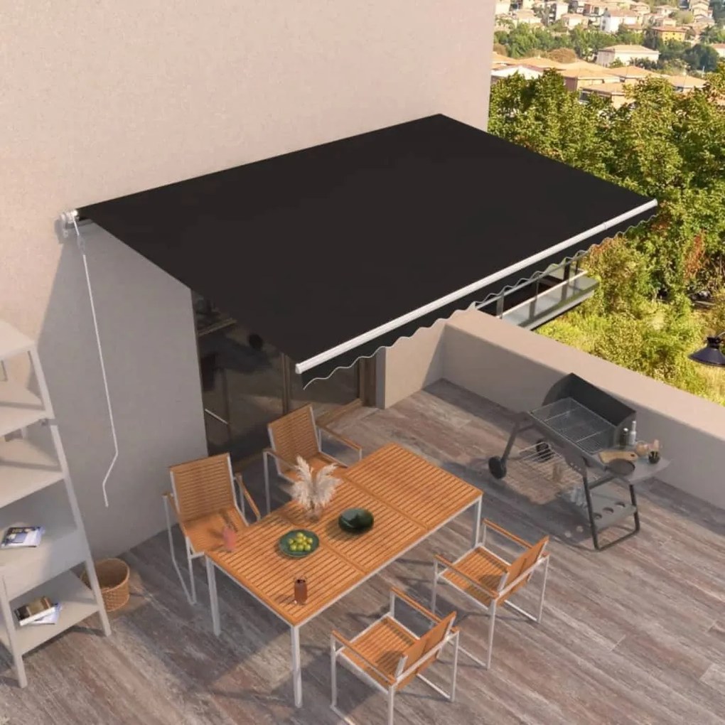 vidaXL Toldo retrátil automático 500x300 cm antracite