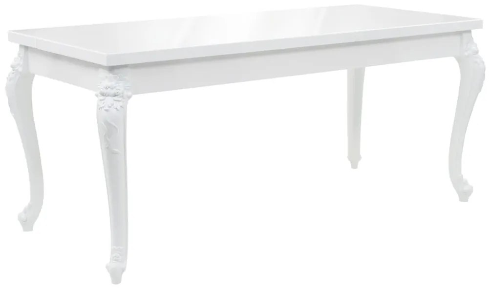 vidaXL Mesa de jantar 179x89x81 cm branco brilhante