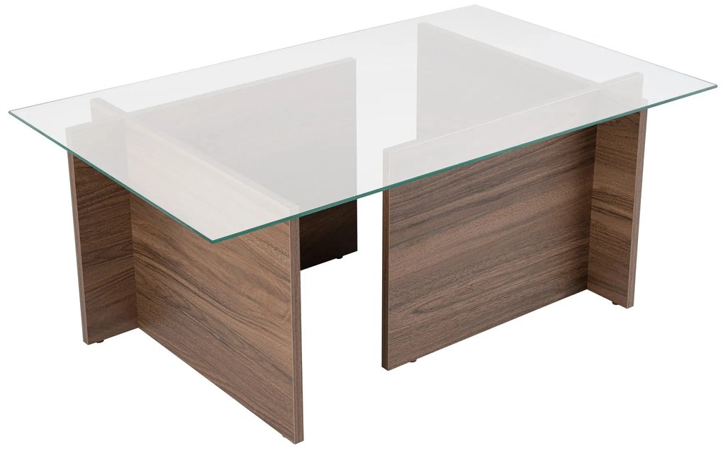 Mesa de Café Vetrino - Nogueira - 105cm x 40cm x 65cm