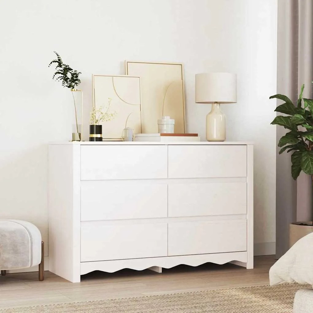 vidaXL Baú de Gavetas com gaveta Branco 111 x 43 x 73,5 cm