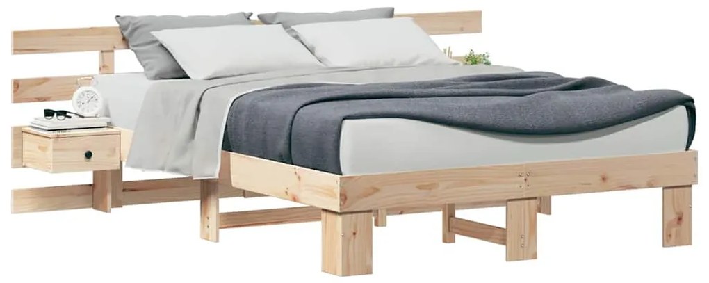 Estrutura da Cama com gaveta Castanho 140 x 200 cm