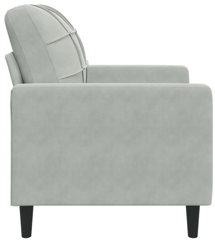 Poltrona 60 cm veludo cinzento-claro