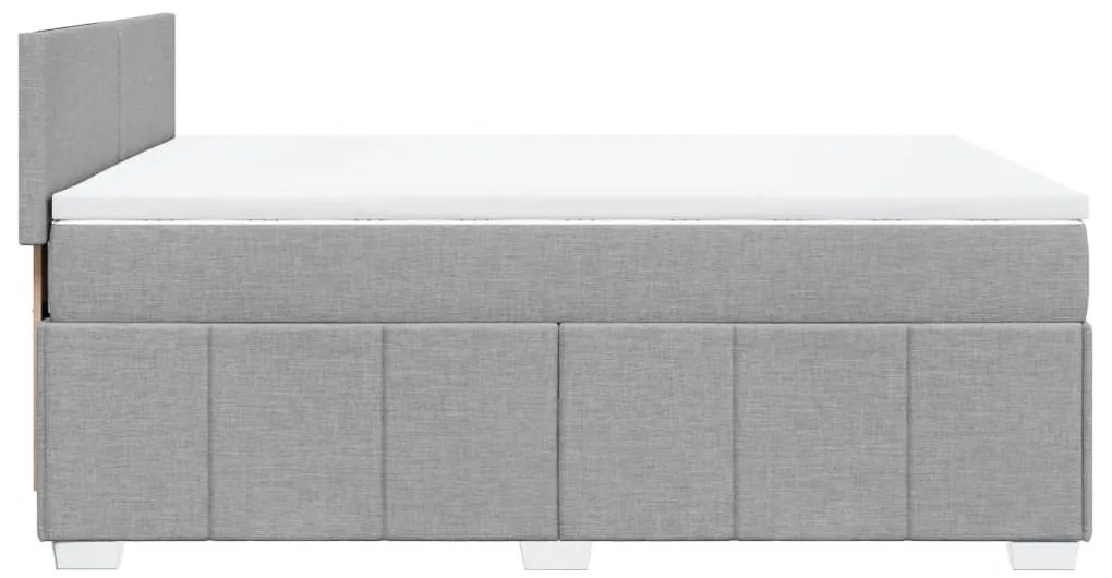 Cama com molas/colchão 140x190 cm tecido cinzento-claro