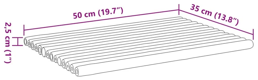 Tapetes de casa de banho 2 pcs 50x35 cm bambu