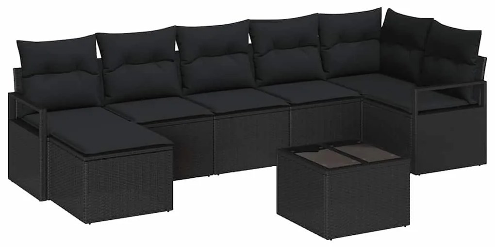 Conjunto de Sofá de Jardim de 8 Peças com Almofadas em Rattan Bege