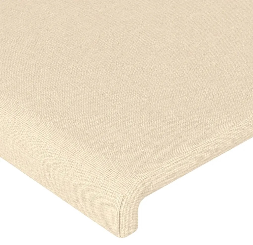 Cabeceira de cama c/ luzes LED tecido 163x16x78/88 cm cor creme