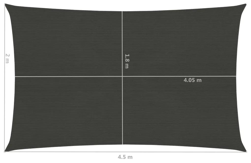 Para-sol estilo vela 160 g/m² 2x4,5 m PEAD antracite