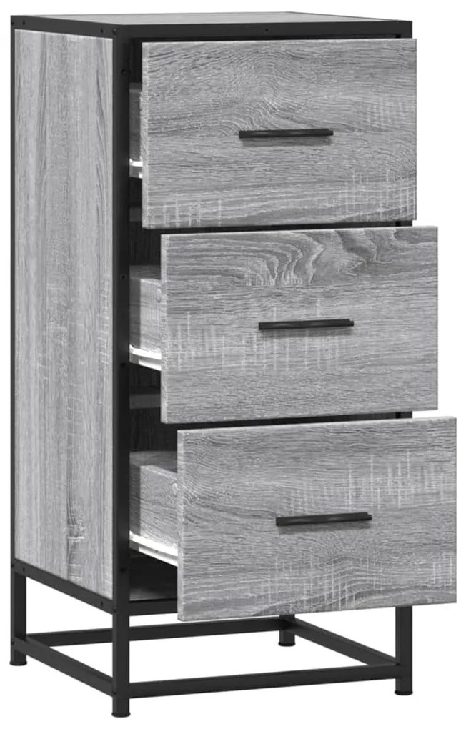 Aparador 35,5x35x76 cm deriv. de madeira/metal cinzento sonoma
