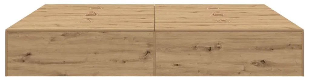 Cama de Armazenamento Carvalho Artisan 200x200 cm