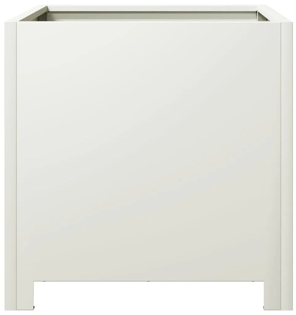 Vaso/floreira de jardim 2 pcs 40x40x40 cm aço branco