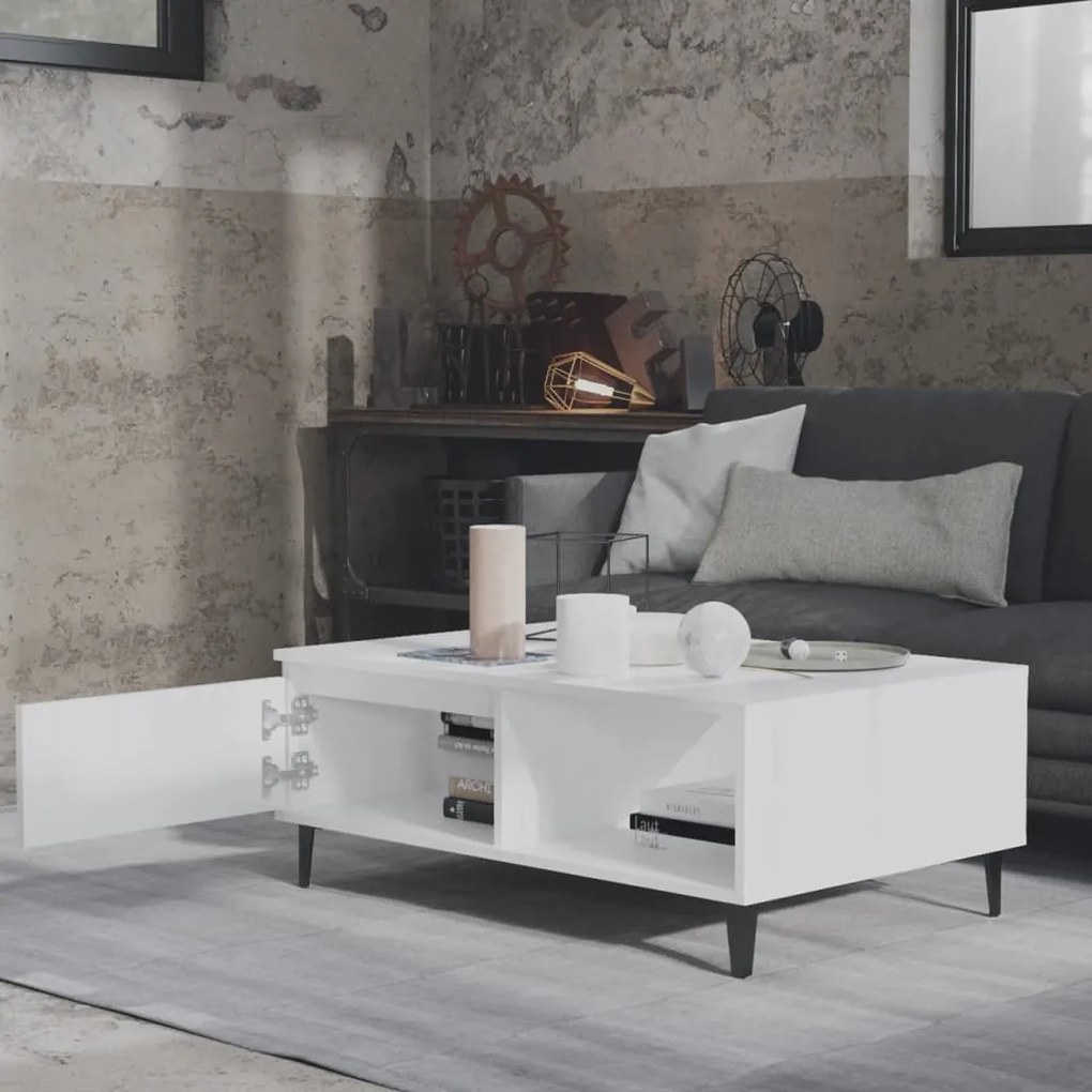 Mesa de centro 90x60x35 cm contraplacado branco