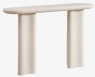 Consola De Entrada Oval 120x35 Cm Em Mdf Breoniz Tapioca Bege - Sklum