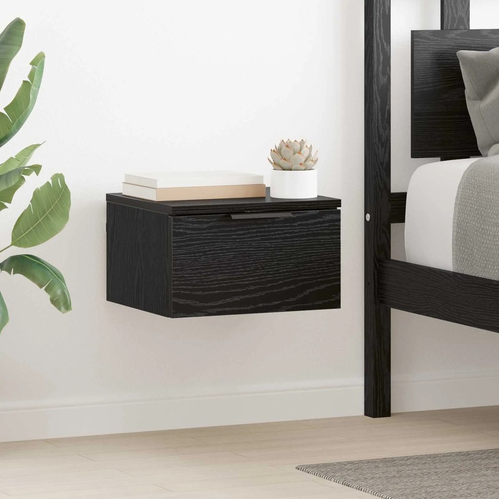 vidaXL Armário de Cabeceira com gaveta Carvalho Preto 34 x 30 x 20 cm