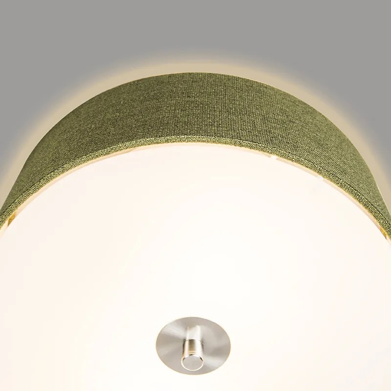 Candeeiro de teto rústico verde 30 cm - Drum Jute Country / Rústico,Moderno