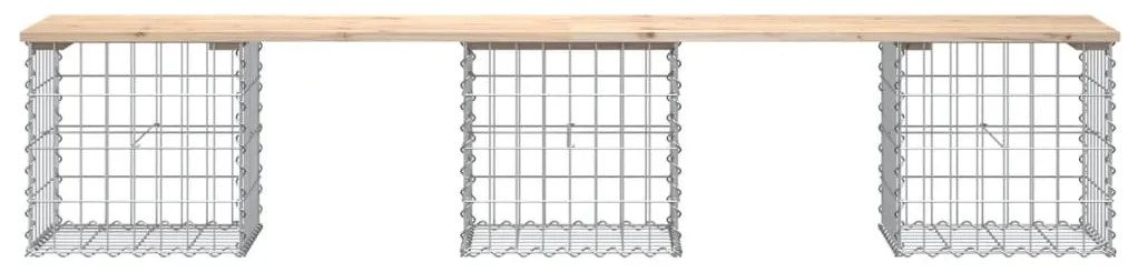Banco de jardim c/ design gabião 203x44x42 cm pinho maciço