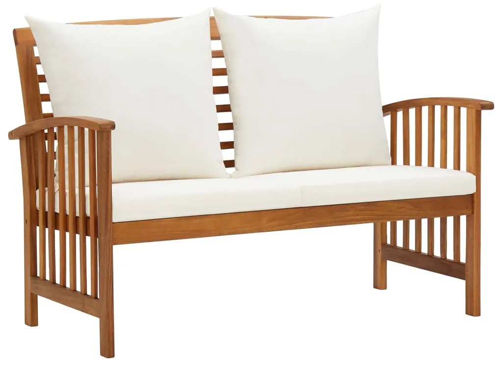 3 pcs conjunto lounge de jardim c/ almofadões acácia maciça
