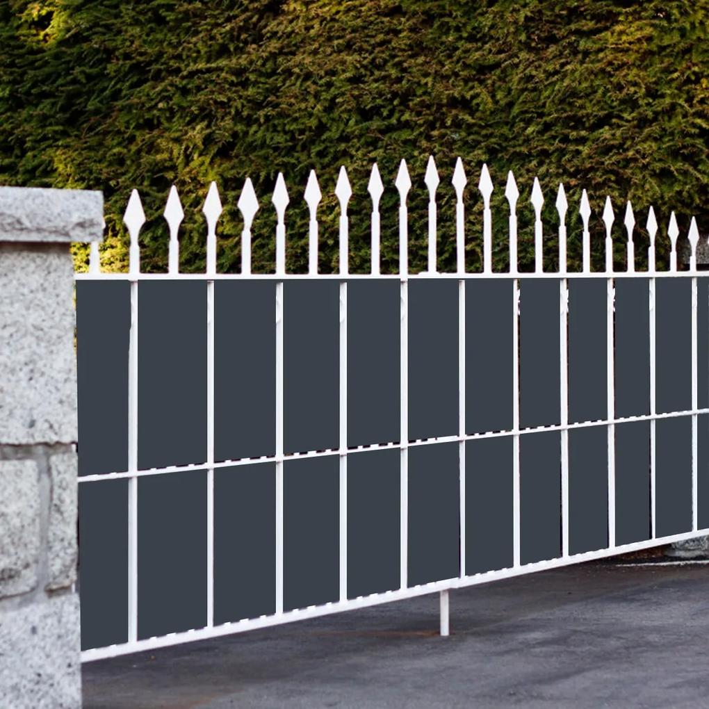 4,65 kg Revestimento da cerca em PVC 35 m x 19 cm com 20 clipes para Ruído, Vento e Protecção da Privacidade Cinzento Escuro