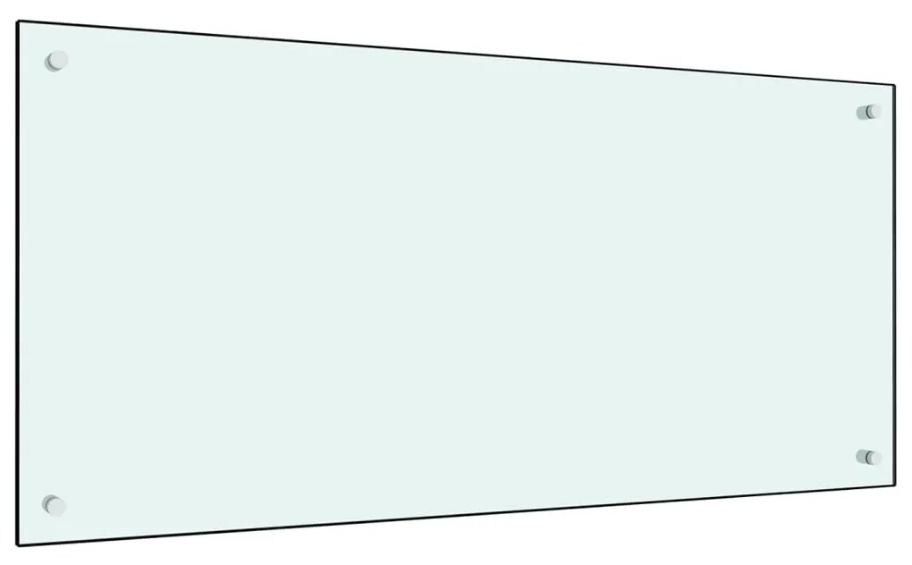 vidaXL Painel anti-salpicos de cozinha 100x50cm vidro temperado branco