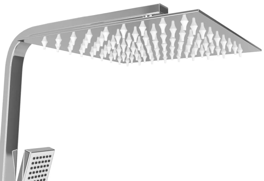 Conjunto duche com dois chuveiros e termostato aço inoxidável