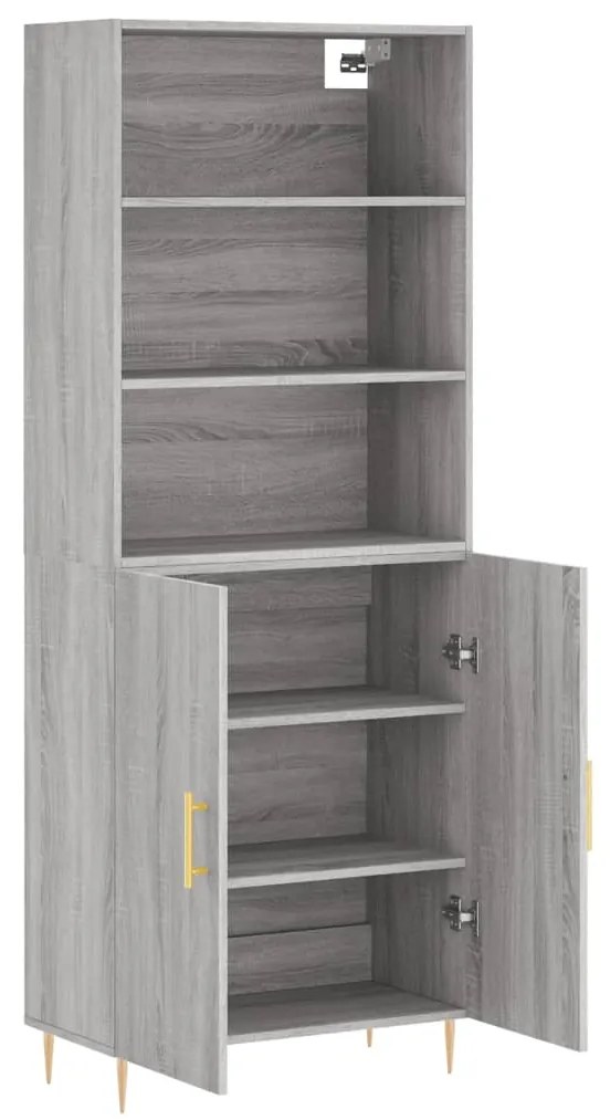 Armário alto 69,5x34x180 cm derivados de madeira sonoma cinza