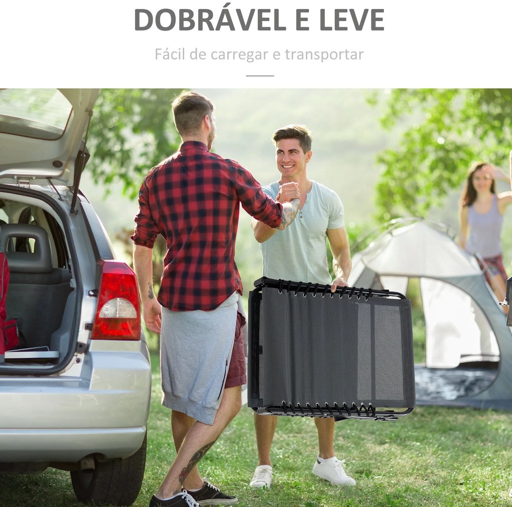 Espreguiçadeira Dobrável Espreguiçadeira de Jardim com Encosto Ajustáv