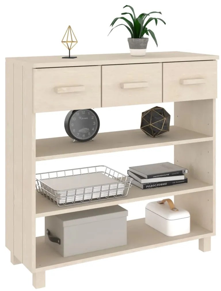 Mesa consola HAMAR 90x35x90 cm pinho maciço castanho-mel