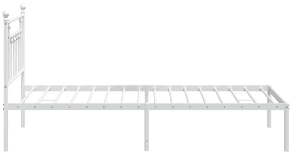 Estrutura de cama em metal com cabeceira 107x203 cm branco