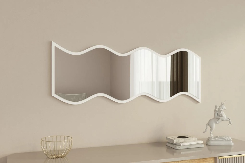 Espelho "Safi" - 40 x 120 x 2,2 cm - Branco - Design Moderno