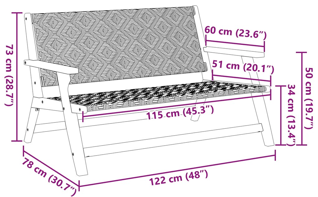 Cadeiras de Jardim com Mesa, Conjunto de 3 Peças, Preto e Branco, Made