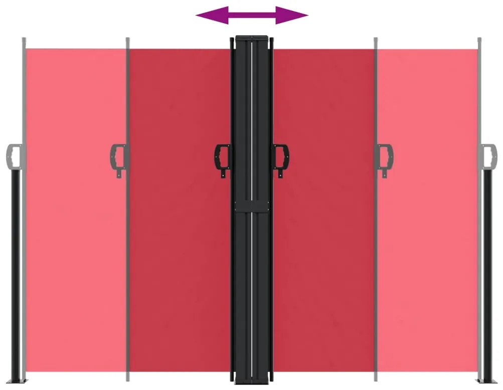 Toldo lateral retrátil 180x1000 cm vermelho