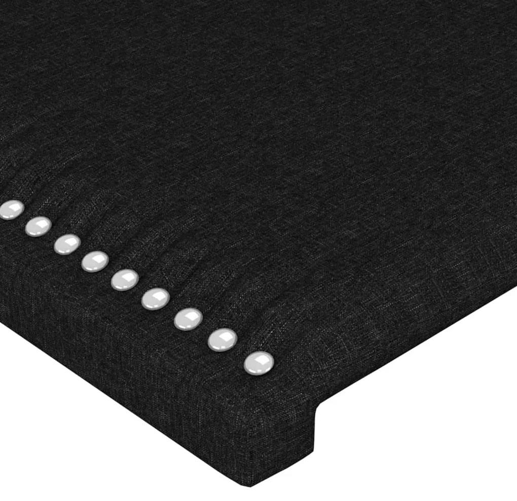 Cabeceira de cama c/ luzes LED tecido 100x5x78/88 cm preto