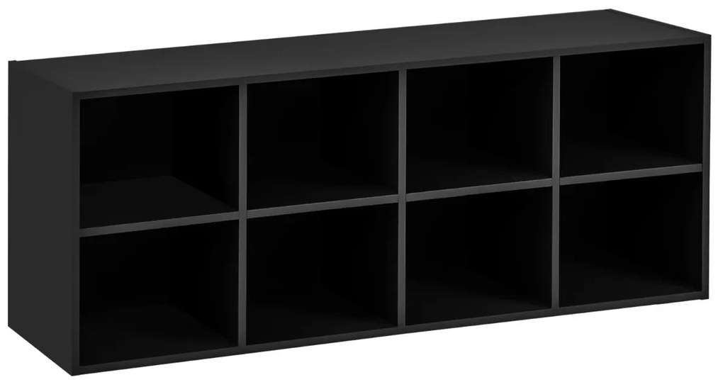 Banco sapateira com 8 cubos Armário de arrumação Estante de entrada Sala de estar Quarto Estante Carga 230 kg Preto