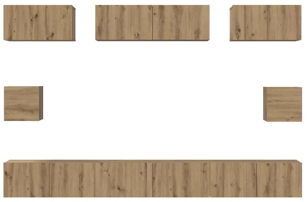 Conjunto de Estantes para TV 8 pcs carvalho artisiano