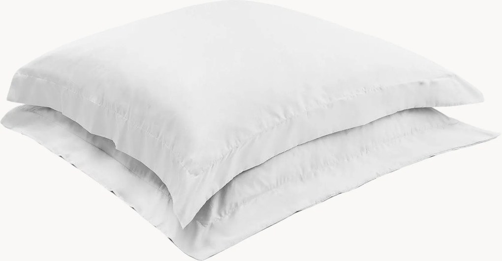 Fronhas de almofada em cetim de algodão White, conjunto de 2
